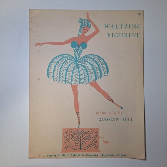 Waltzing Figurine Sheet Music Ballerina Dancer Ballet Piano Solo Carolyn Bull 58 - Picture 1 of 7